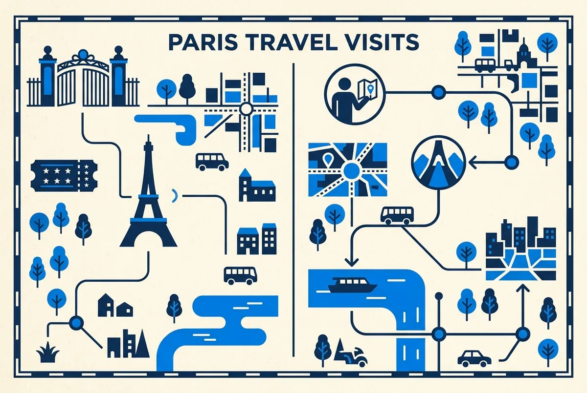 illustrated map of Paris highlights for Biglietti Torre Eiffel sito ufficiale (Eiffel Tower Tickets): ufficiale o rivenditori?, biglietti torre eiffel sito ufficiale